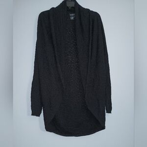 Tracy M Black Open-Front Cardigan L